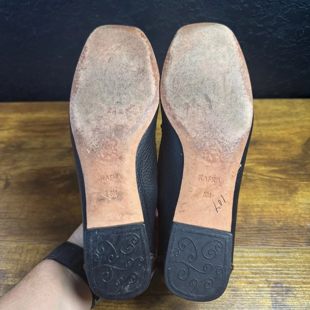 Brighton Kafka Brown Pebbled Leather Embroidered Loafers Womens 8M